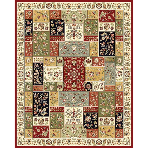 SAFAVIEH Lyndhurst Edith Traditional Floral Area Rug, Multi/Ivory, 5'3" x 5'3" Round