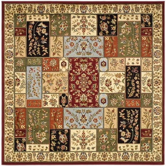 SAFAVIEH Lyndhurst Edith Traditional Floral Area Rug, Multi/Ivory, 6' x 6' Square