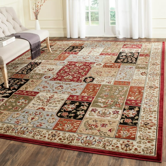 SAFAVIEH Lyndhurst Edith Traditional Floral Area Rug, Multi/Ivory, 9' x 12'