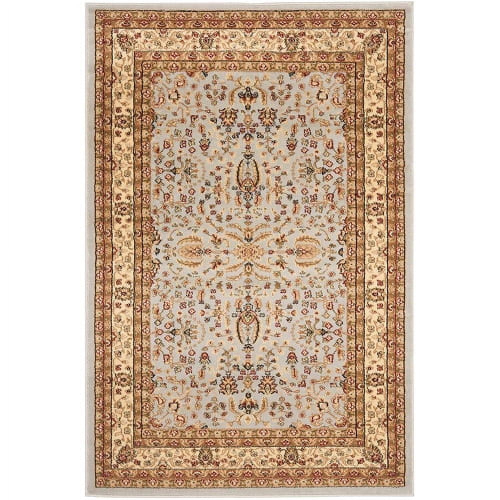 Lyndhurst Grey and Beige Floral Synthetic Area Rug 4' x 6'