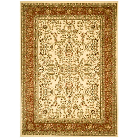 SAFAVIEH Lyndhurst Elizabeth Traditional Floral Area Rug, Ivory/Rust, 3'3" x 5'3"