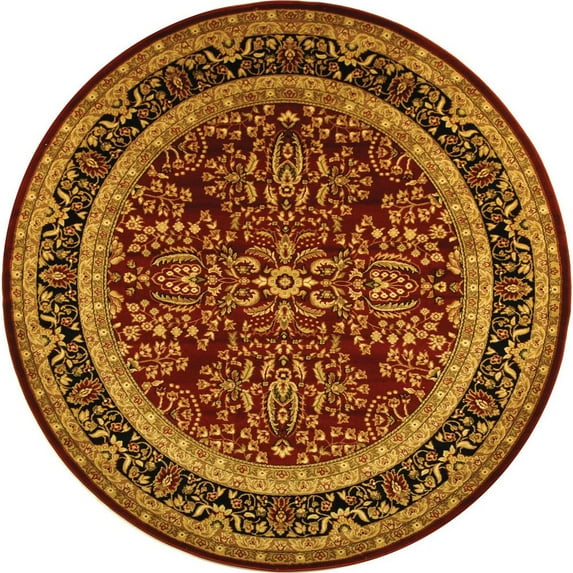 SAFAVIEH Lyndhurst Elizabeth Traditional Floral Area Rug, Red/Black, 8' x 8' Round