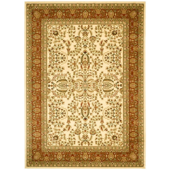 SAFAVIEH Lyndhurst Elizabeth Traditional Floral Runner Rug, Ivory/Rust, 2'3" x 12'