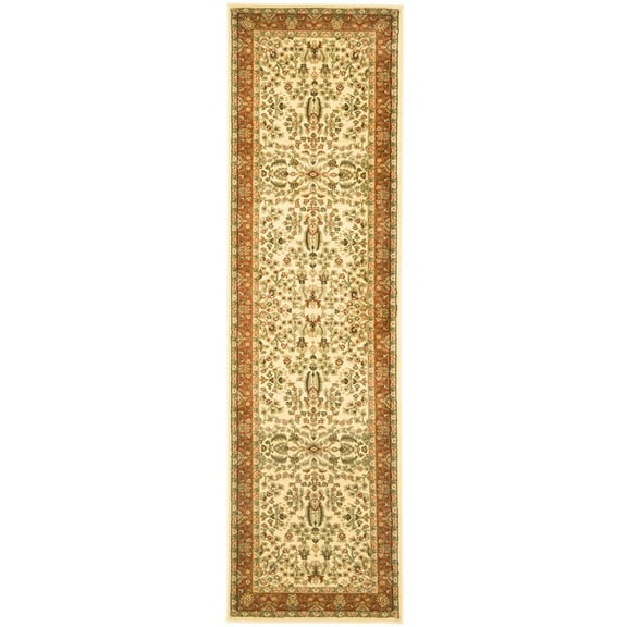 SAFAVIEH Lyndhurst Elizabeth Traditional Floral Runner Rug, Ivory/Rust, 2'3" x 8'