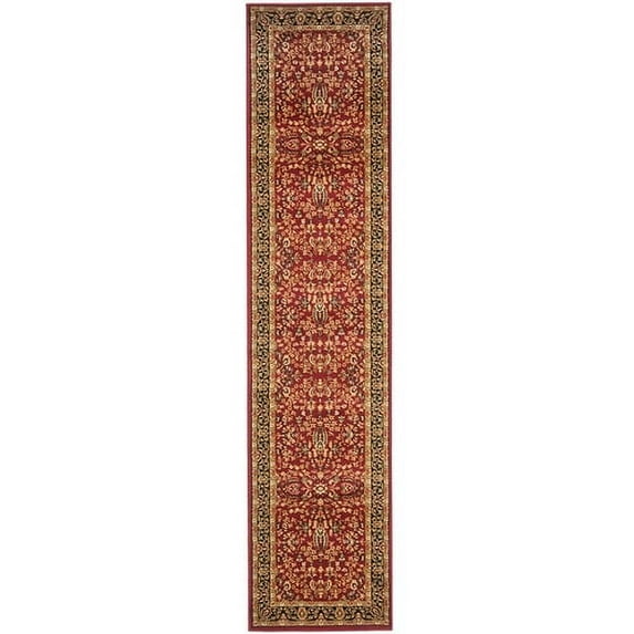 SAFAVIEH Lyndhurst Elizabeth Traditional Floral Runner Rug, Red/Black, 2'3" x 12'