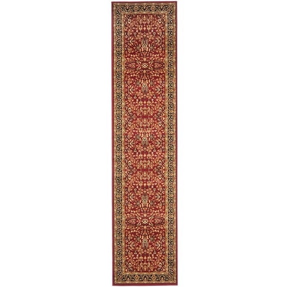 SAFAVIEH Lyndhurst Elizabeth Traditional Floral Runner Rug, Red/Black, 2'3" x 20'