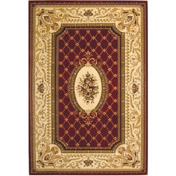 SAFAVIEH Lyndhurst Ella Traditional Bordered Area Rug, Red/Ivory, 8' x 11'