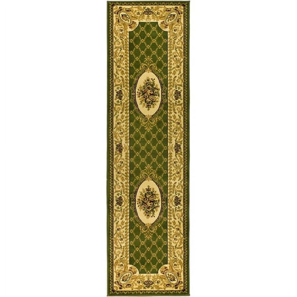 Sage and Ivory Traditional Synthetic Runner Rug