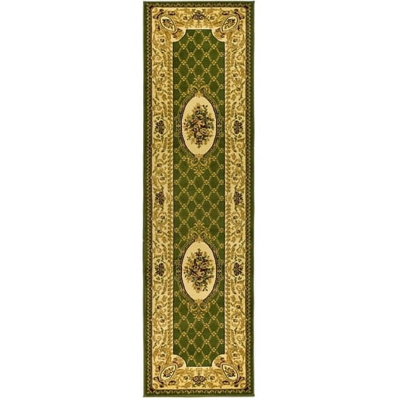 SAFAVIEH Lyndhurst Ella Traditional Bordered Runner Rug, Sage/Ivory, 2'3" x 8'