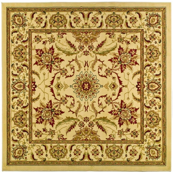 SAFAVIEH Lyndhurst Emma Traditional Floral Area Rug, Ivory, 8' x 8' Square