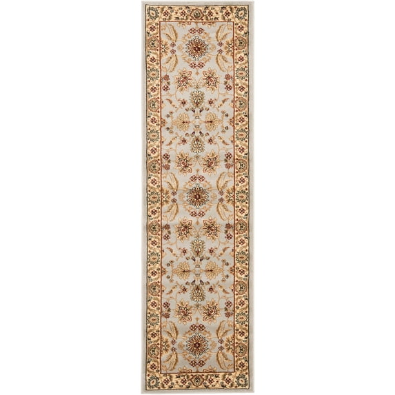 SAFAVIEH Lyndhurst Emma Traditional Floral Runner Rug, Grey/Beige, 2'3" x 12'
