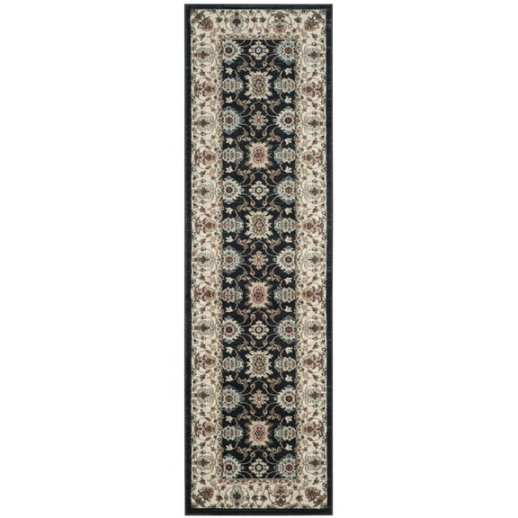 SAFAVIEH Lyndhurst Frances Floral Runner Rug, Navy/Creme, 2'3" x 10'