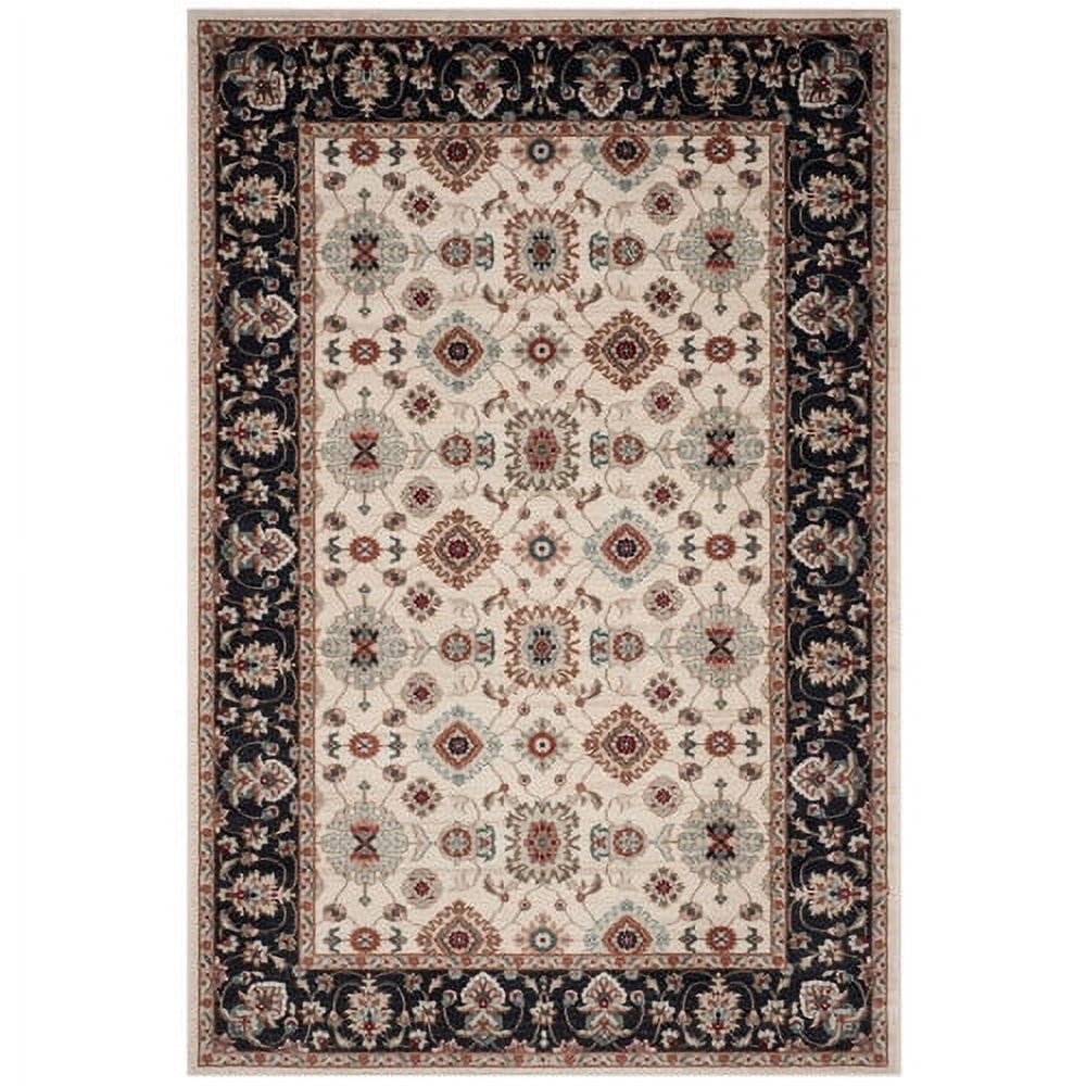 Lyndhurst 7' x 7' Square Cream/Navy Synthetic Area Rug