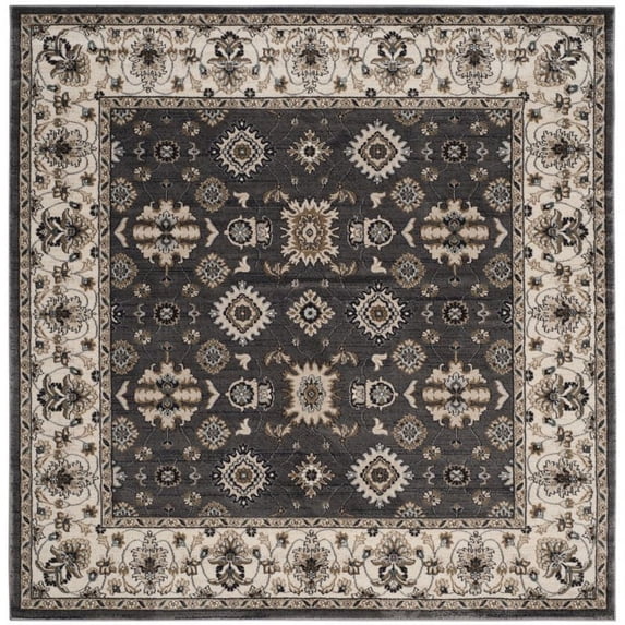 SAFAVIEH Lyndhurst Frances Traditional Bordered Area Rug, Grey/Cream, 4' x 6'