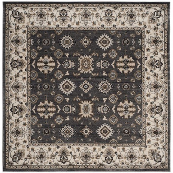 SAFAVIEH Lyndhurst Frances Traditional Bordered Area Rug, Grey/Cream, 8'11" x 12'