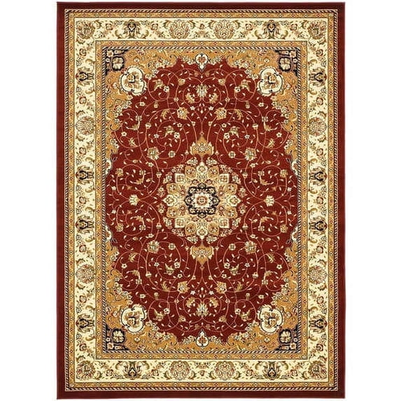 SAFAVIEH Lyndhurst Gabriella Traditional Bordered Area Rug, Red/Ivory, 3'3" x 5'3"