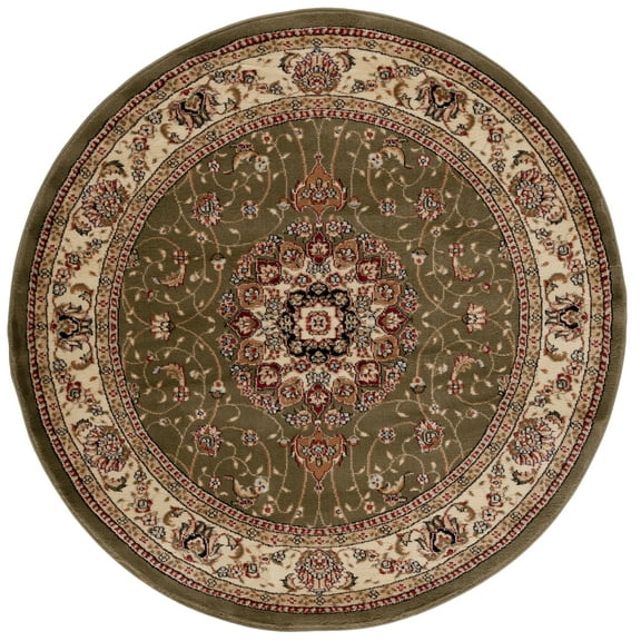 SAFAVIEH Lyndhurst Gabriella Floral Area Rug, Sage/Ivory, 10' x 10' Round