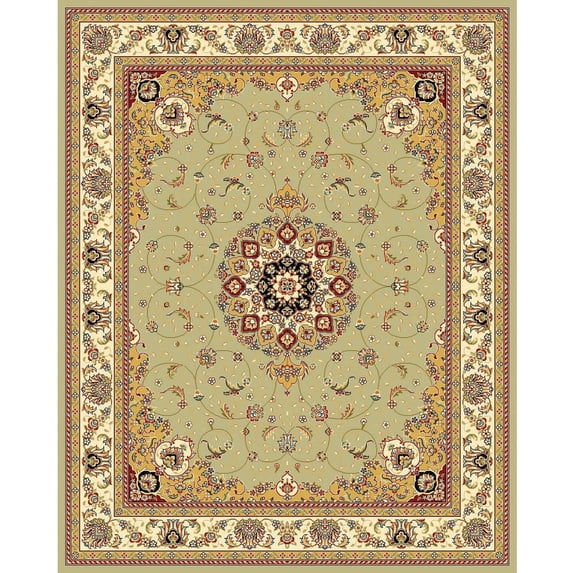 SAFAVIEH Lyndhurst Gabriella Traditional Bordered Area Rug, Sage/Ivory, 10' x 14'
