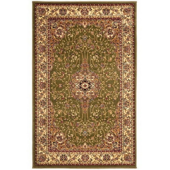 SAFAVIEH Lyndhurst Gabriella Traditional Bordered Area Rug, Sage/Ivory, 5'3" x 5'3" Round