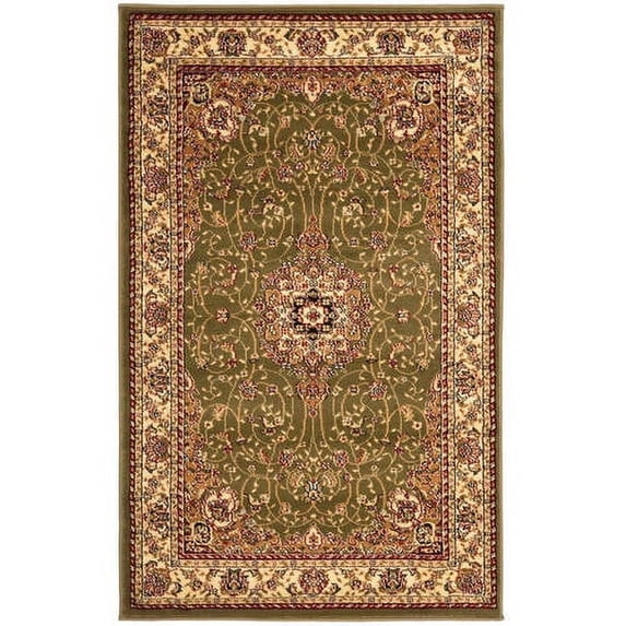 SAFAVIEH Lyndhurst Gabriella Traditional Bordered Area Rug, Sage/Ivory, 6' x 6' Square