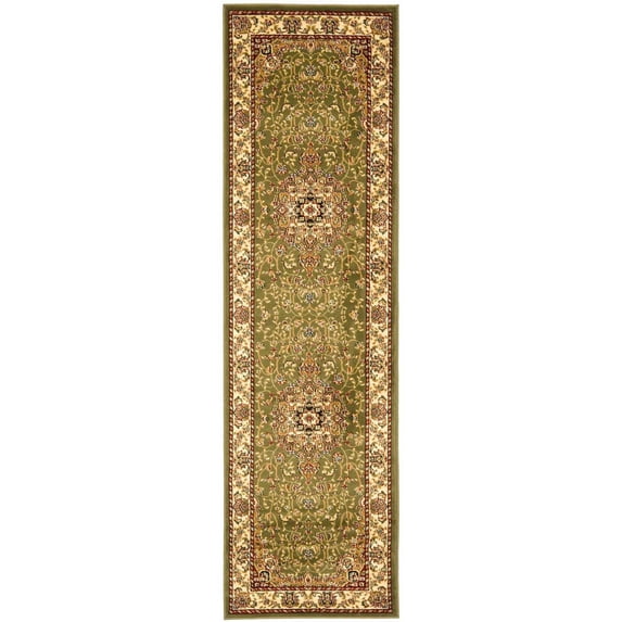 SAFAVIEH Lyndhurst Gabriella Traditional Bordered Runner Rug, Sage/Ivory, 2'3" x 8'