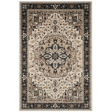 SAFAVIEH Lyndhurst Gina Traditional Bordered Area Rug, Cream/Navy, 3'3" x 5'3"