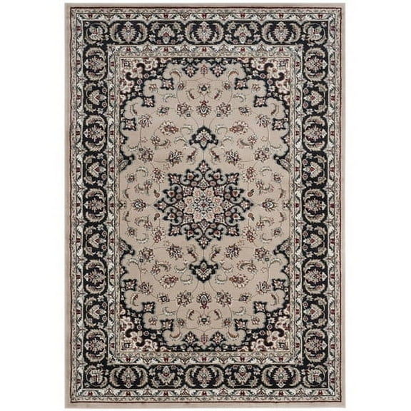 SAFAVIEH Lyndhurst Harper Traditional Bordered Area Rug, Cream/Anthracite, 3'3" x 5'3"