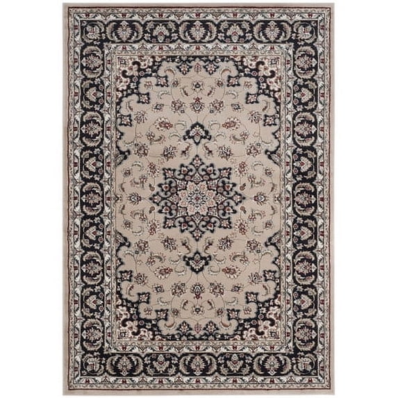 SAFAVIEH Lyndhurst Harper Traditional Bordered Area Rug, Cream/Anthracite, 4' x 6'
