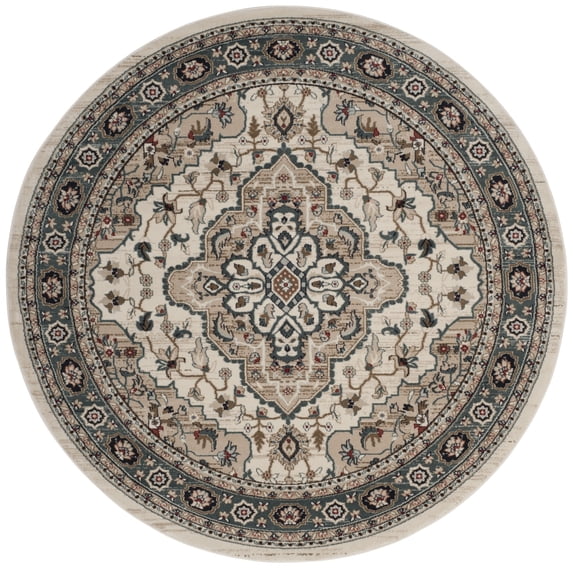 SAFAVIEH Lyndhurst Idella Floral Area Rug, Cream/Beige, 3'3" x 3'3" Round
