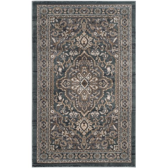 SAFAVIEH Lyndhurst Idella Floral Area Rug, Teal/Grey, 2'3" x 4'