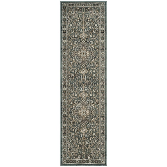 SAFAVIEH Lyndhurst Idella Floral Runner Rug, Teal/Grey, 2'3" x 10'