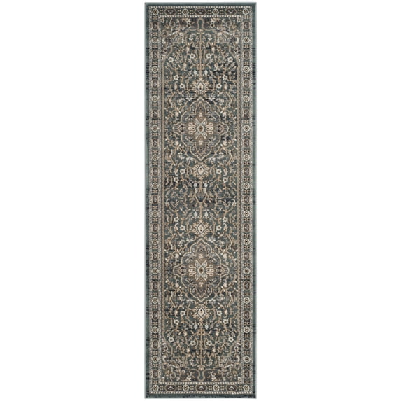 SAFAVIEH Lyndhurst Idella Floral Runner Rug, Teal/Grey, 2'3" x 14'