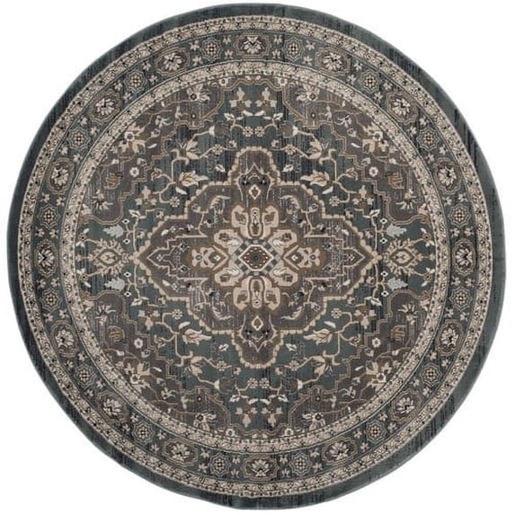 SAFAVIEH Lyndhurst Idella Floral Area Rug, Teal/Grey, 7' x 7' Round