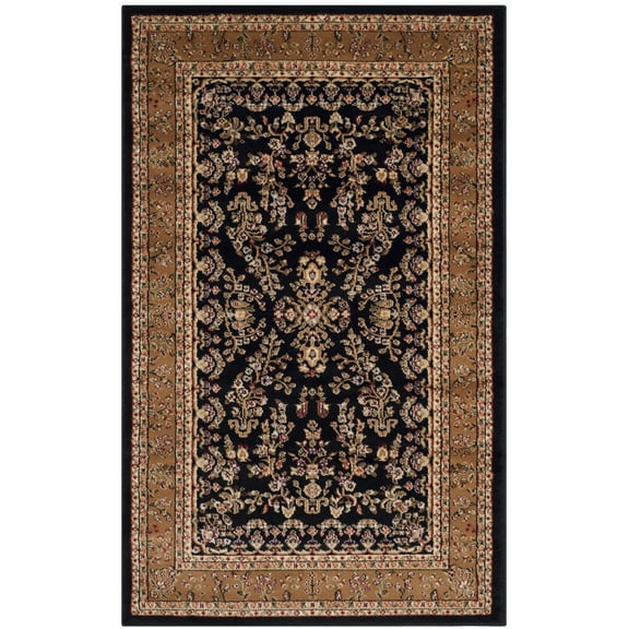 SAFAVIEH Lyndhurst Isadora Floral Area Rug, Black/Tan, 2'3" x 4'