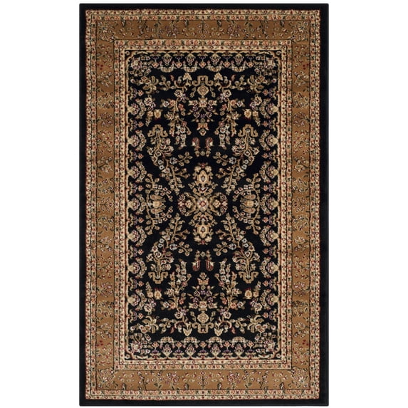 SAFAVIEH Lyndhurst Isadora Floral Area Rug, Black/Tan, 2'3" x 4'