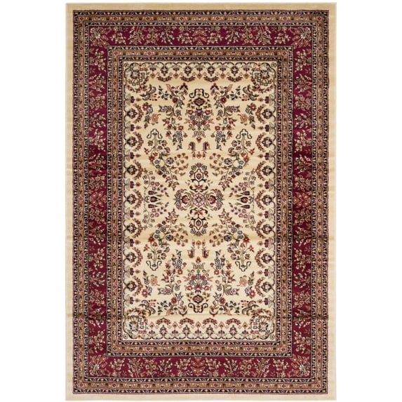 SAFAVIEH Lyndhurst Isadora Floral Area Rug, Ivory/Red, 6' x 9'