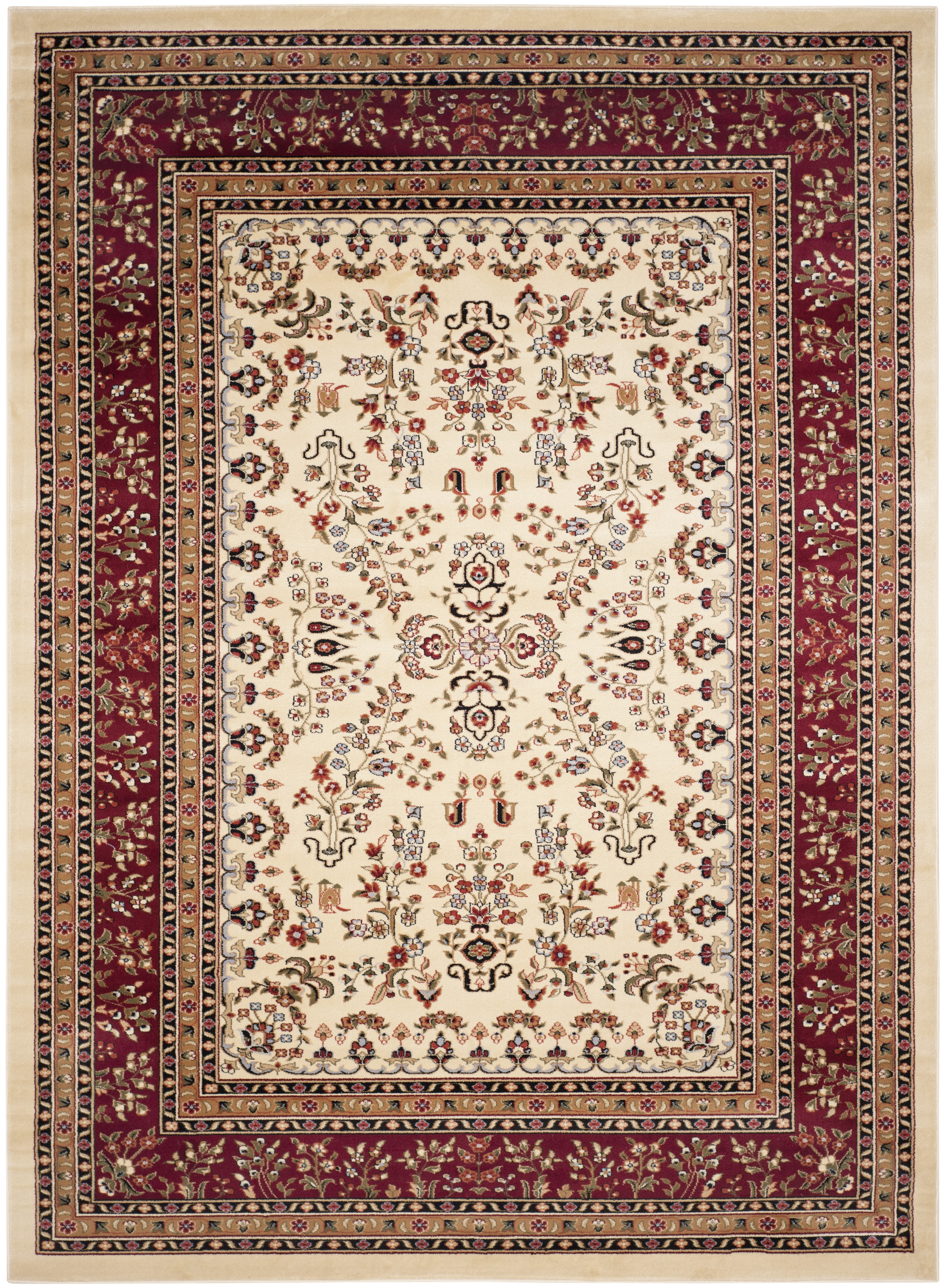 SAFAVIEH Lyndhurst Isadora Floral Area Rug, Ivory/Red, 8' x 10'