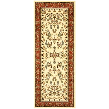 SAFAVIEH Lyndhurst Isadora Floral Area Rug, Ivory/Rust, 8' x 10'