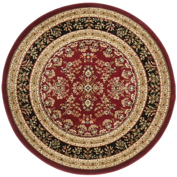 SAFAVIEH Lyndhurst Isadora Floral Area Rug, Red/Black, 4' x 4' Round