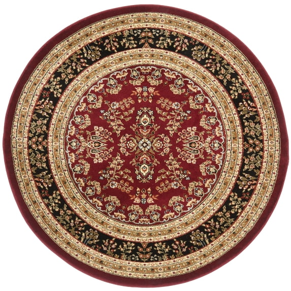 SAFAVIEH Lyndhurst Isadora Floral Area Rug, Red/Black, 6' x 6' Round