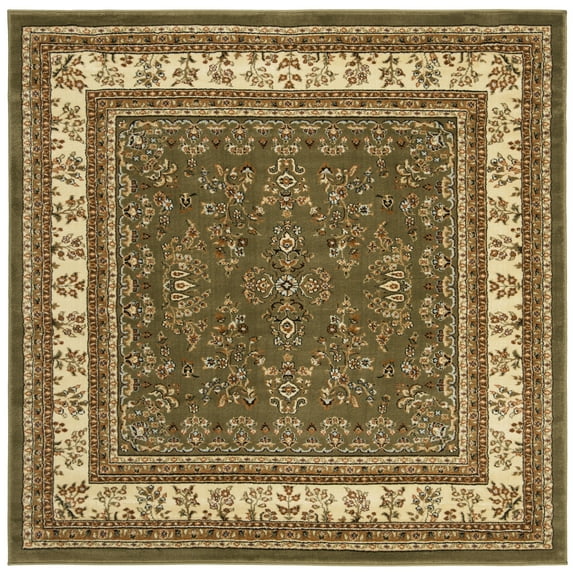 SAFAVIEH Lyndhurst Isadora Floral Area Rug, Sage/Ivory, 4' x 4' Square