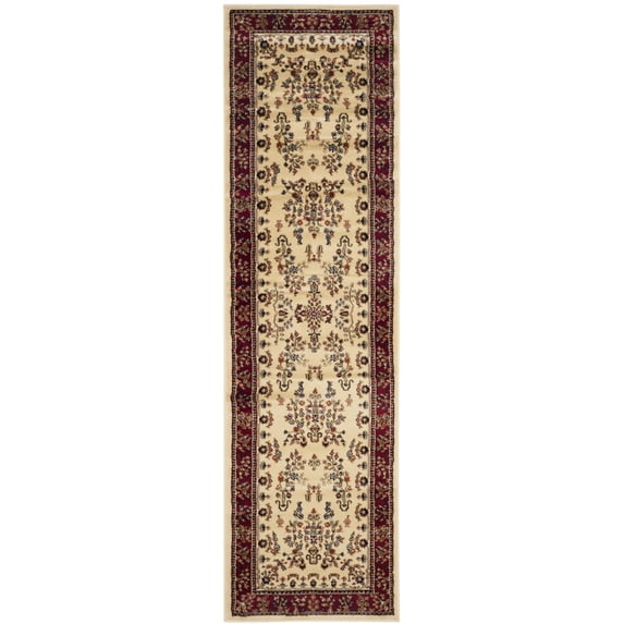 SAFAVIEH Lyndhurst Isadora Floral Runner Rug, Ivory/Red, 2'3" x 20'