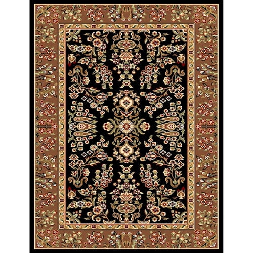 SAFAVIEH Lyndhurst Isadora Traditional Bordered Area Rug, Black/Tan, 3'3" x 5'3"