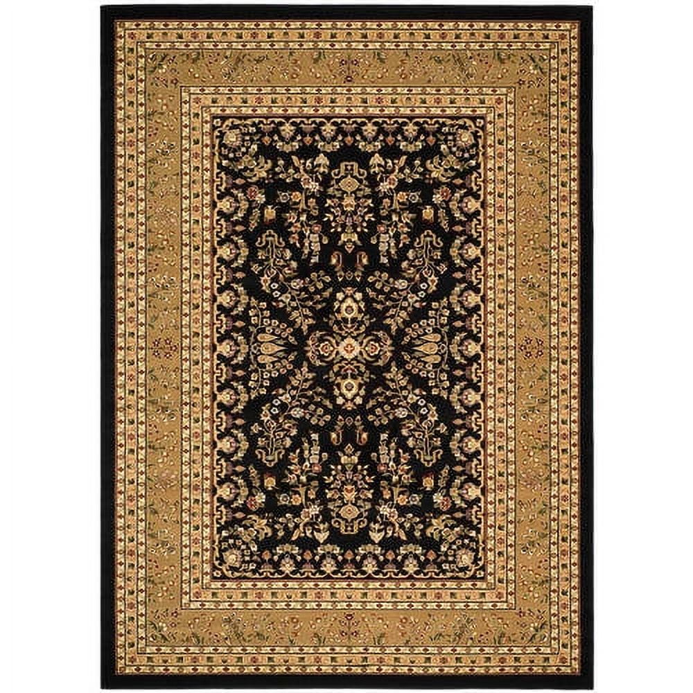 SAFAVIEH Lyndhurst Isadora Traditional Bordered Area Rug, Black/Tan, 8' x 8' Round