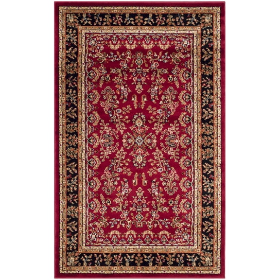 SAFAVIEH Lyndhurst Isadora Traditional Bordered Area Rug, Red/Black, 2'3" x 4'