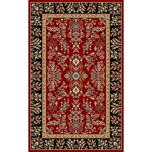 SAFAVIEH Lyndhurst Isadora Traditional Bordered Area Rug, Red/Black, 3'3" x 5'3"