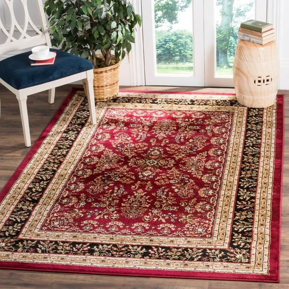 SAFAVIEH Lyndhurst Isadora Traditional Bordered Area Rug, Red/Black, 6' x 9'