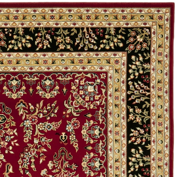 SAFAVIEH Lyndhurst Isadora Traditional Bordered Area Rug, Red/Black, 8' x 8' Square