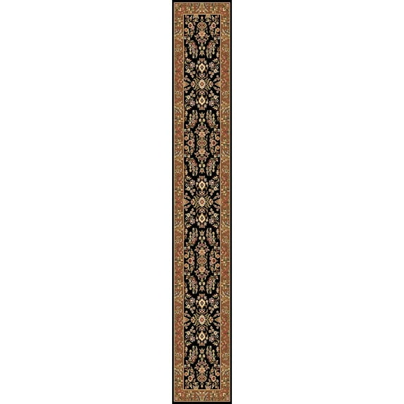 SAFAVIEH Lyndhurst Isadora Traditional Bordered Runner Rug, Black/Tan, 2'3" x 16'