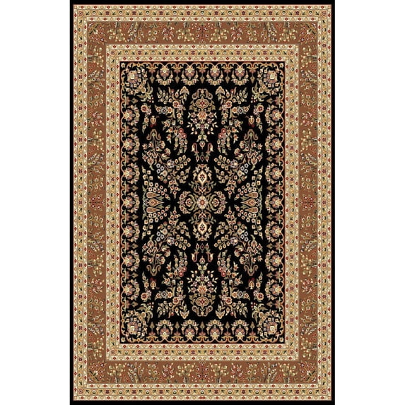 SAFAVIEH Lyndhurst Isadora Traditional Bordered Runner Rug, Black/Tan, 2'3" x 8'